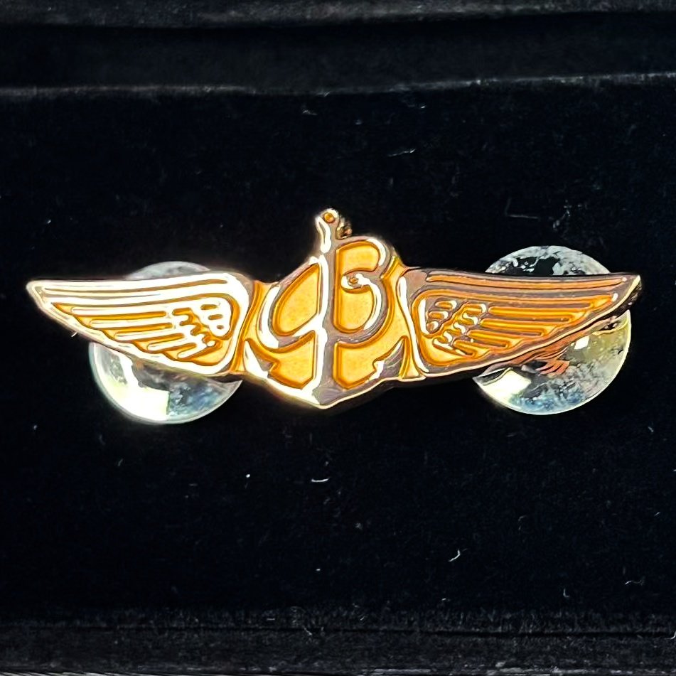 【超希少】Breitling ピンバッジ ウイングロゴ Vintage Breitling Winged B Aviation Logo Enamel Rose Gold Tone
